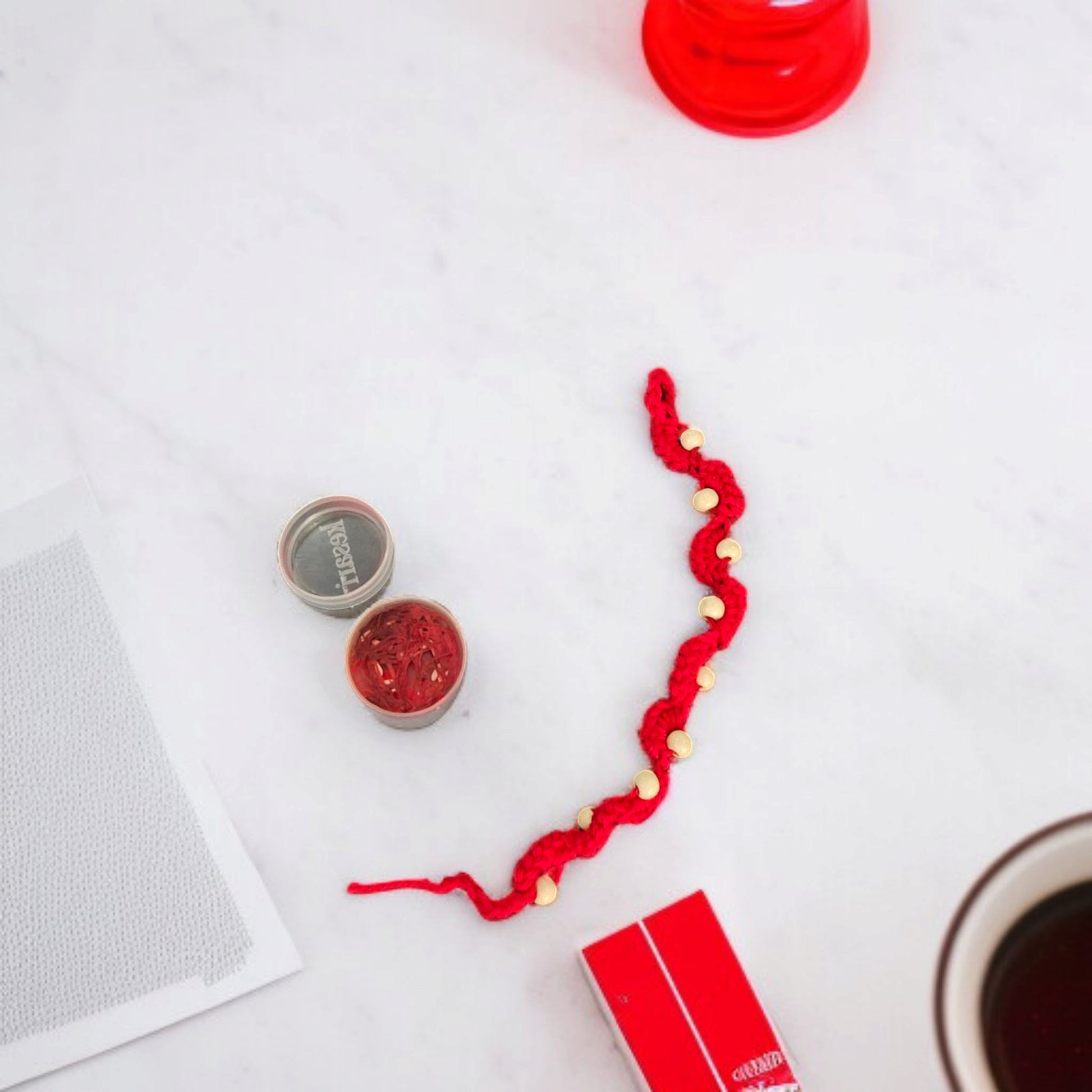 Scarlet Touch Bhabhi Rakhi | Red Lumba Rakhi for Bhabhi