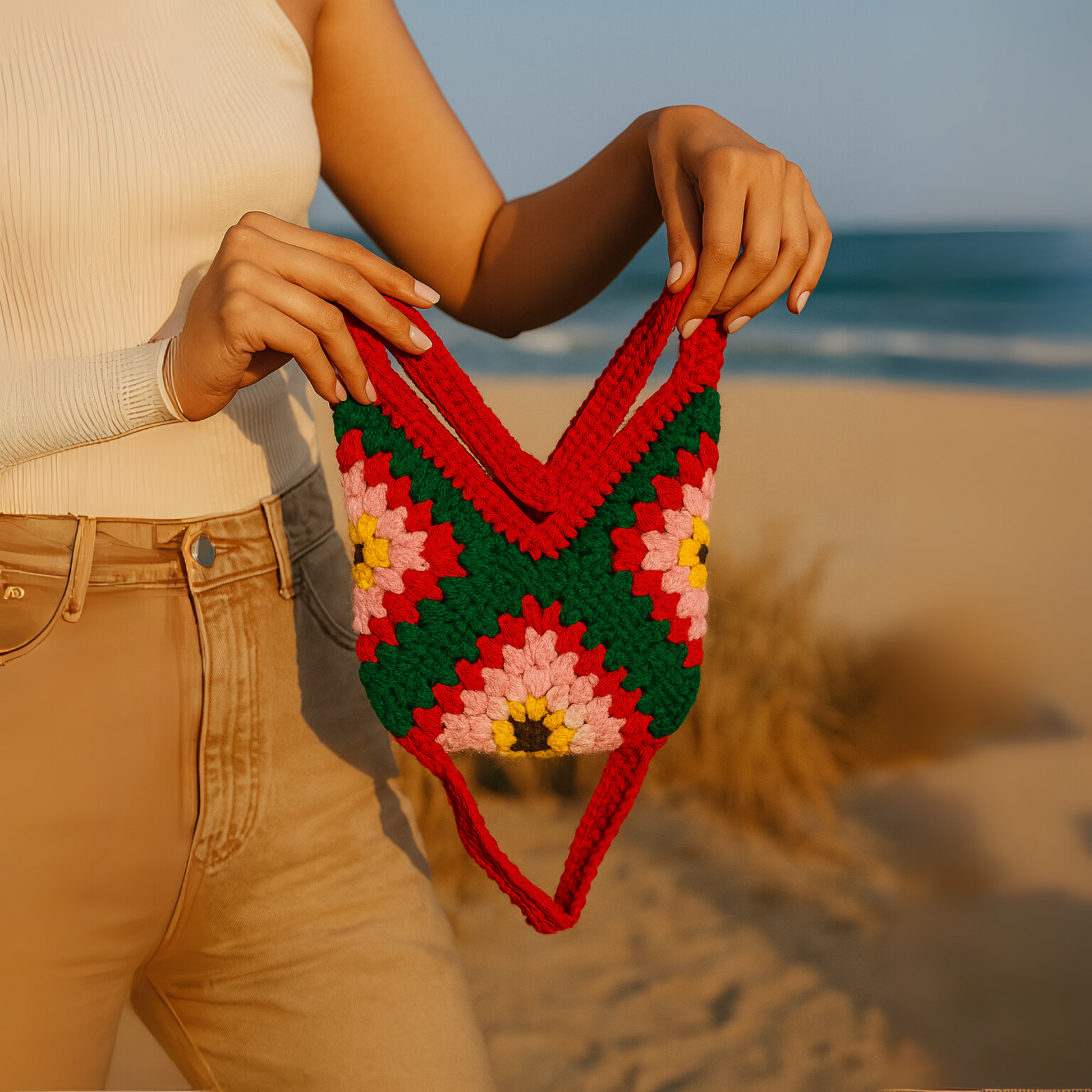 Festival Bloom Tote – Red