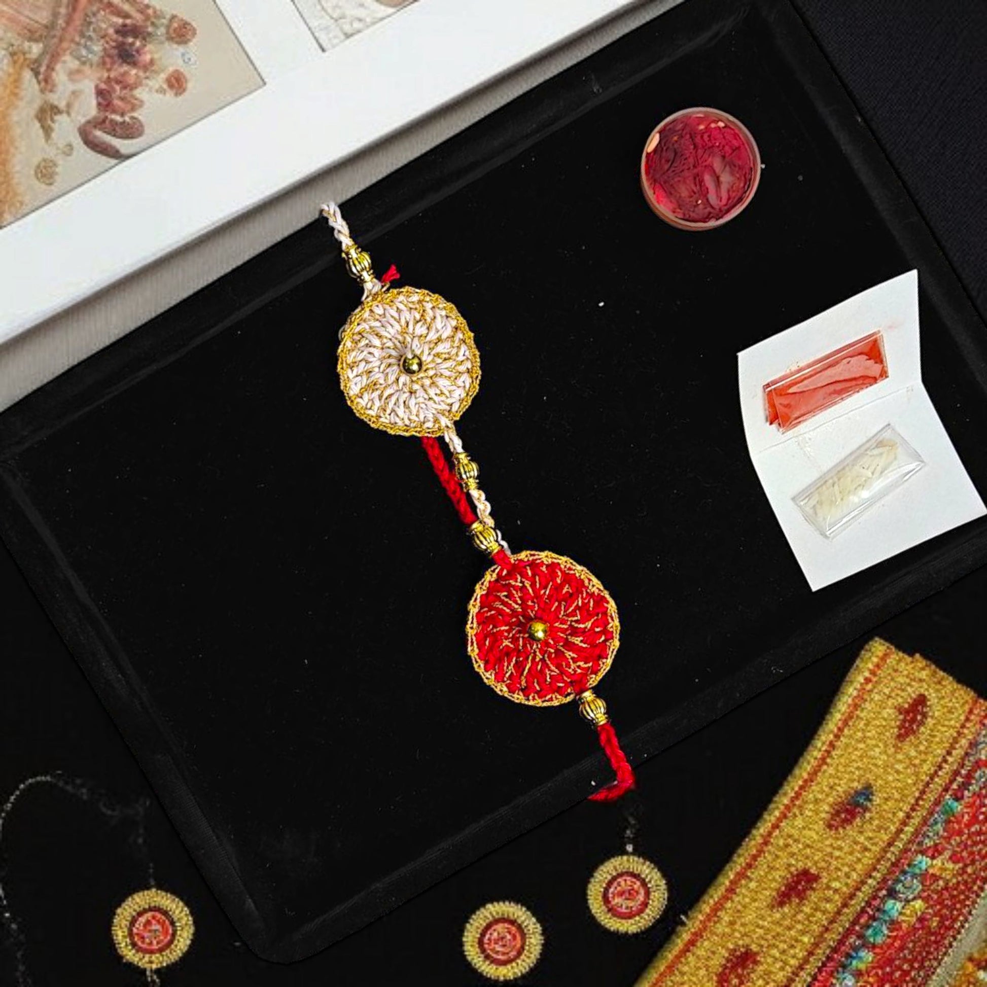 Blush Zari Rakhi|Pink Zari Rakhi