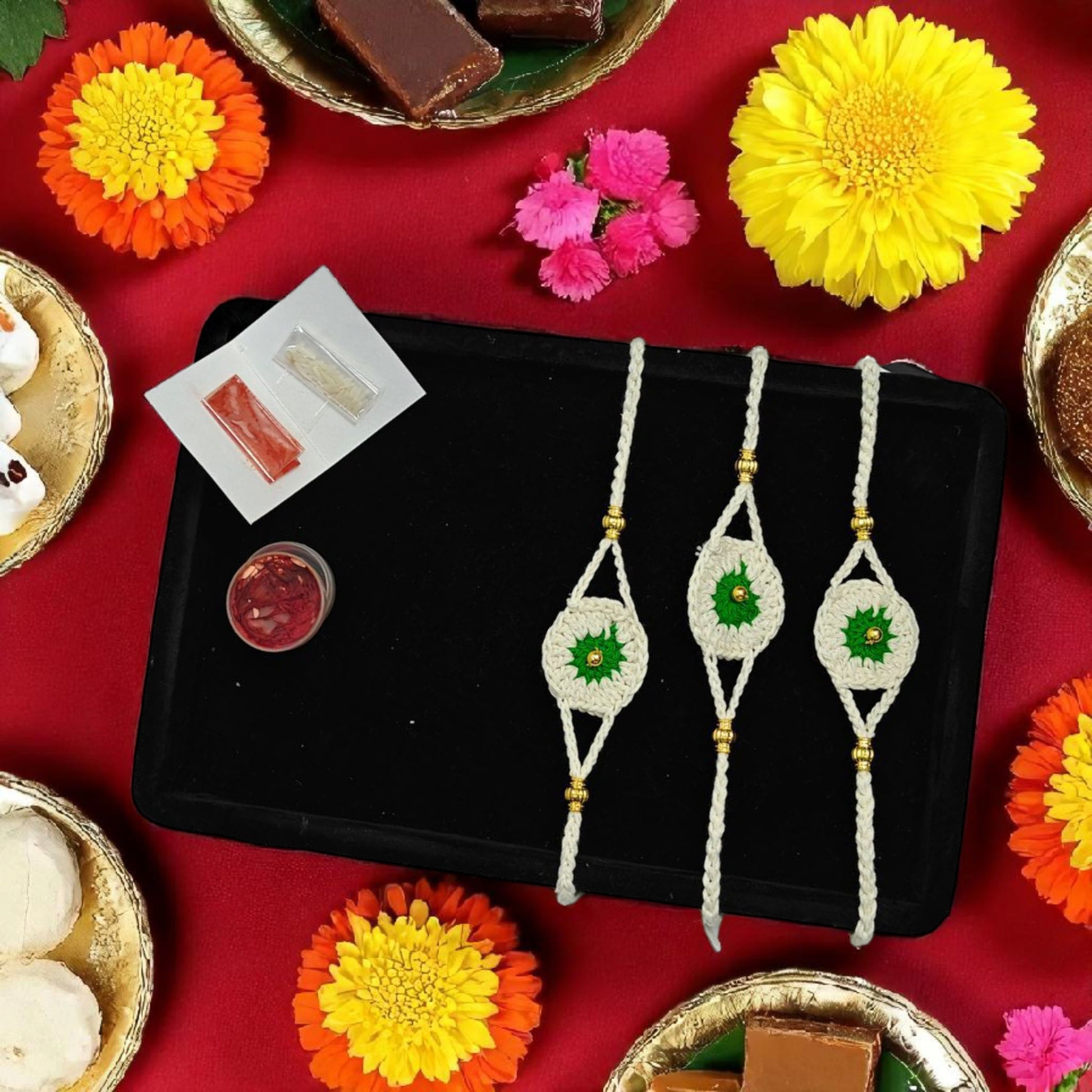 Snow Daisy Rakhi | White Daisy Rakhi
