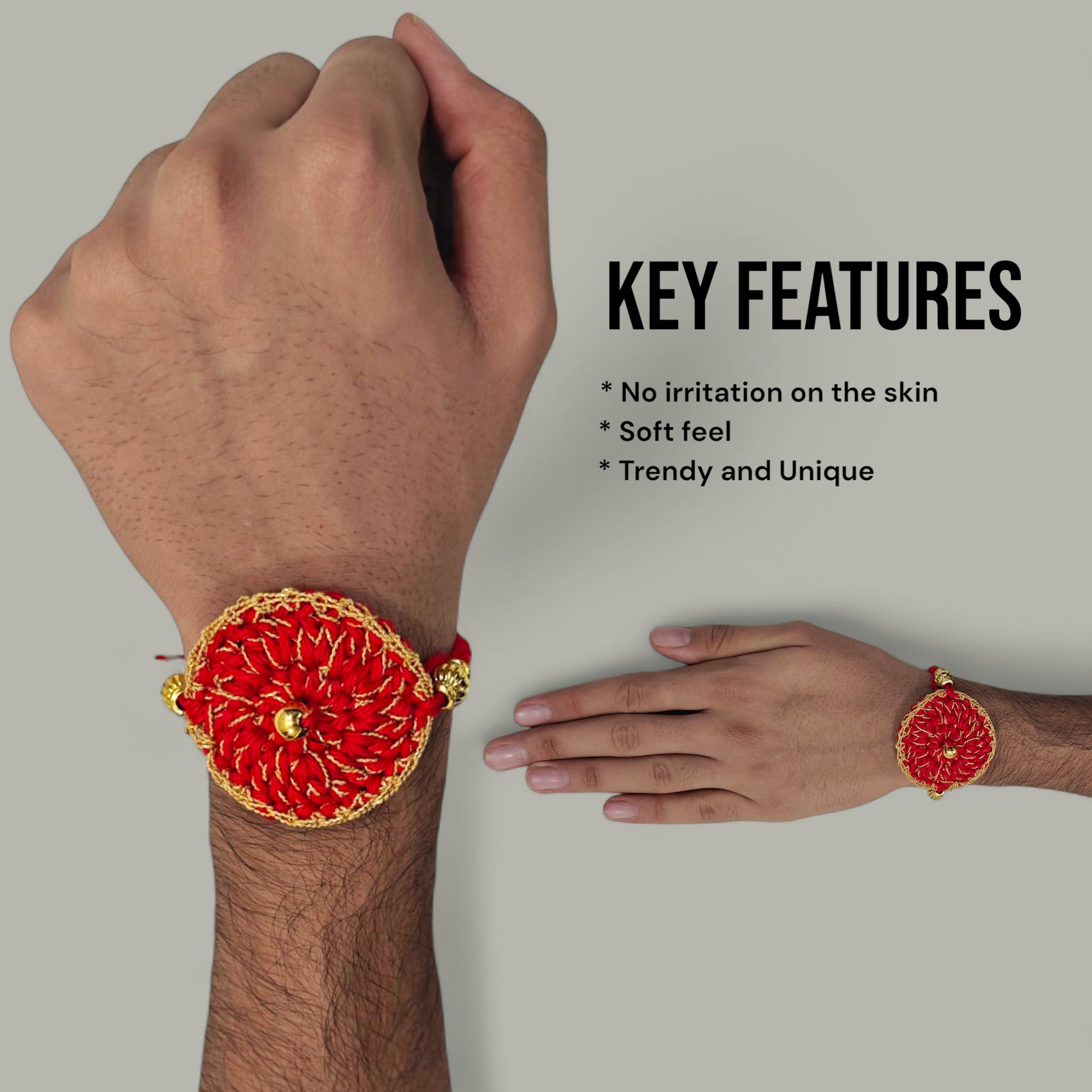 Ruby Zari Rakhi | Red Traditional Zari Rakhi