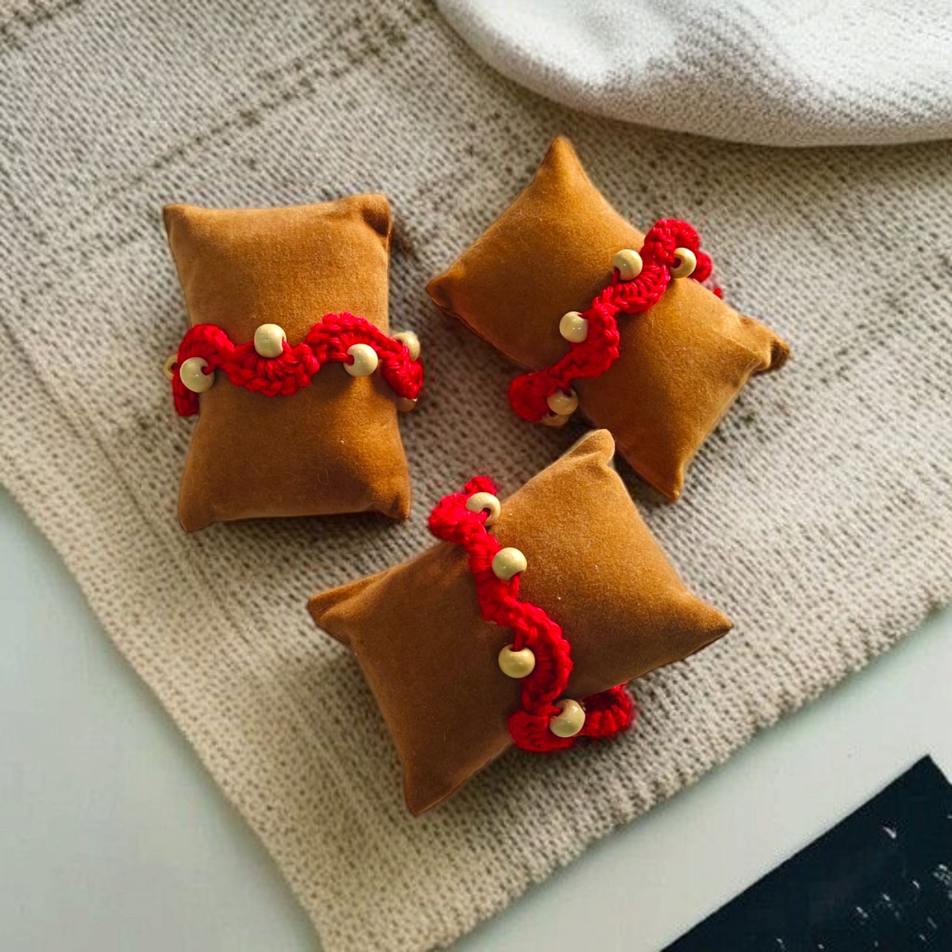 Scarlet Touch Bhabhi Rakhi | Red Lumba Rakhi for Bhabhi
