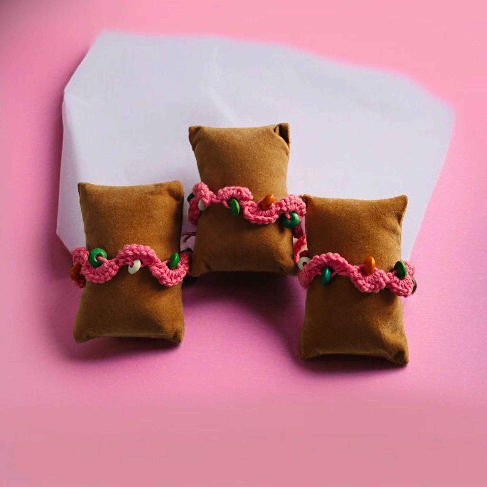 Rosy Glow Bhabhi Rakhi | Pink Lumba Rakhi for Bhabhi