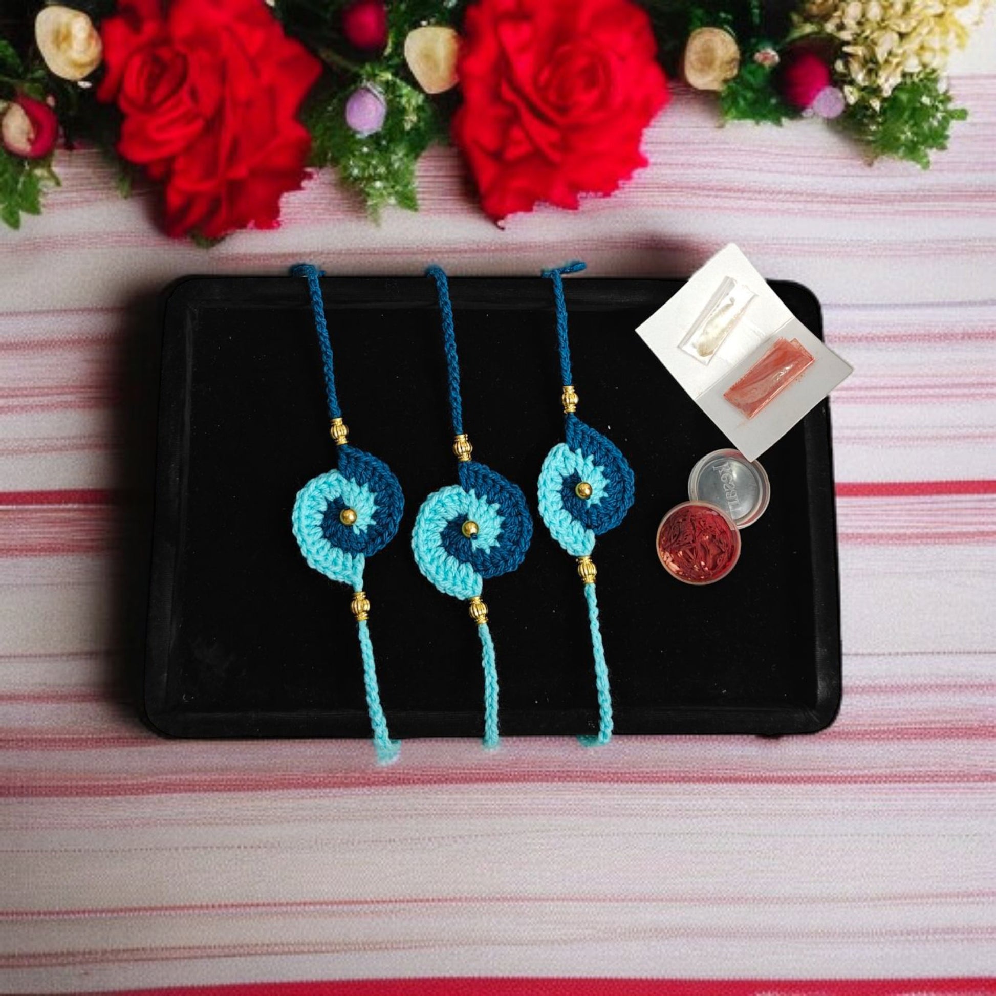 Sky Petal Floral Rakhi