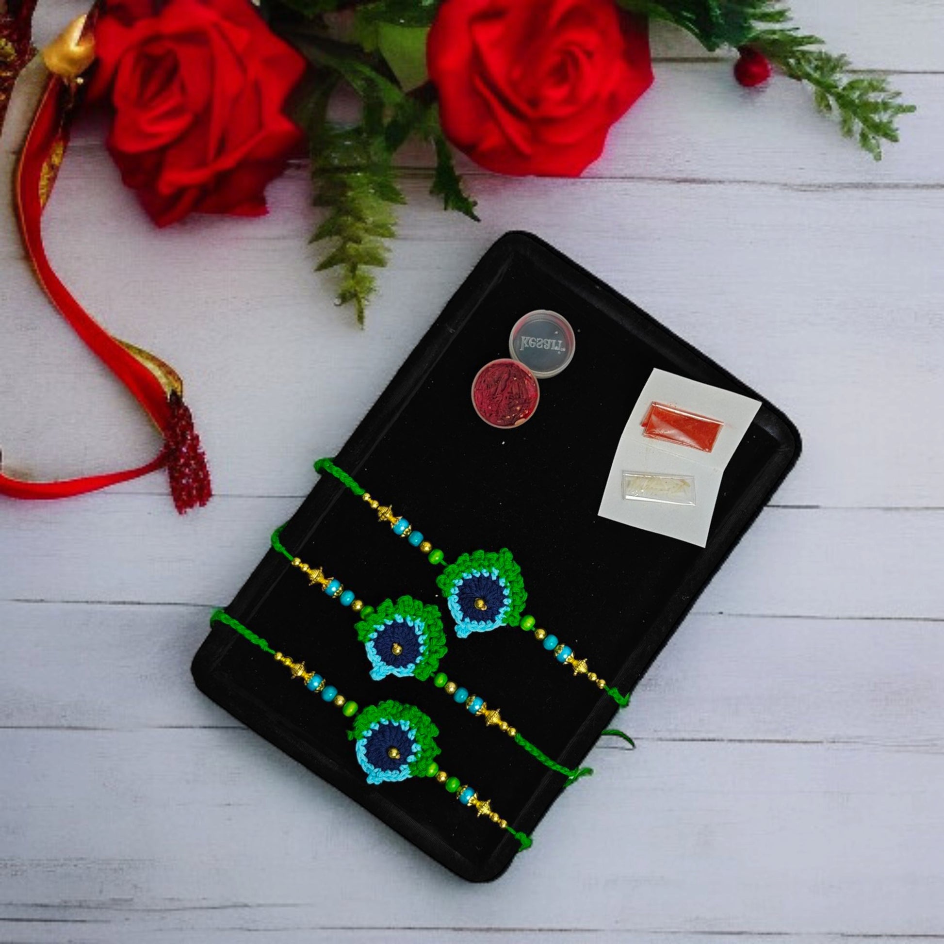 Krishna Feather Rakhi | Peacock Theme Rakhi