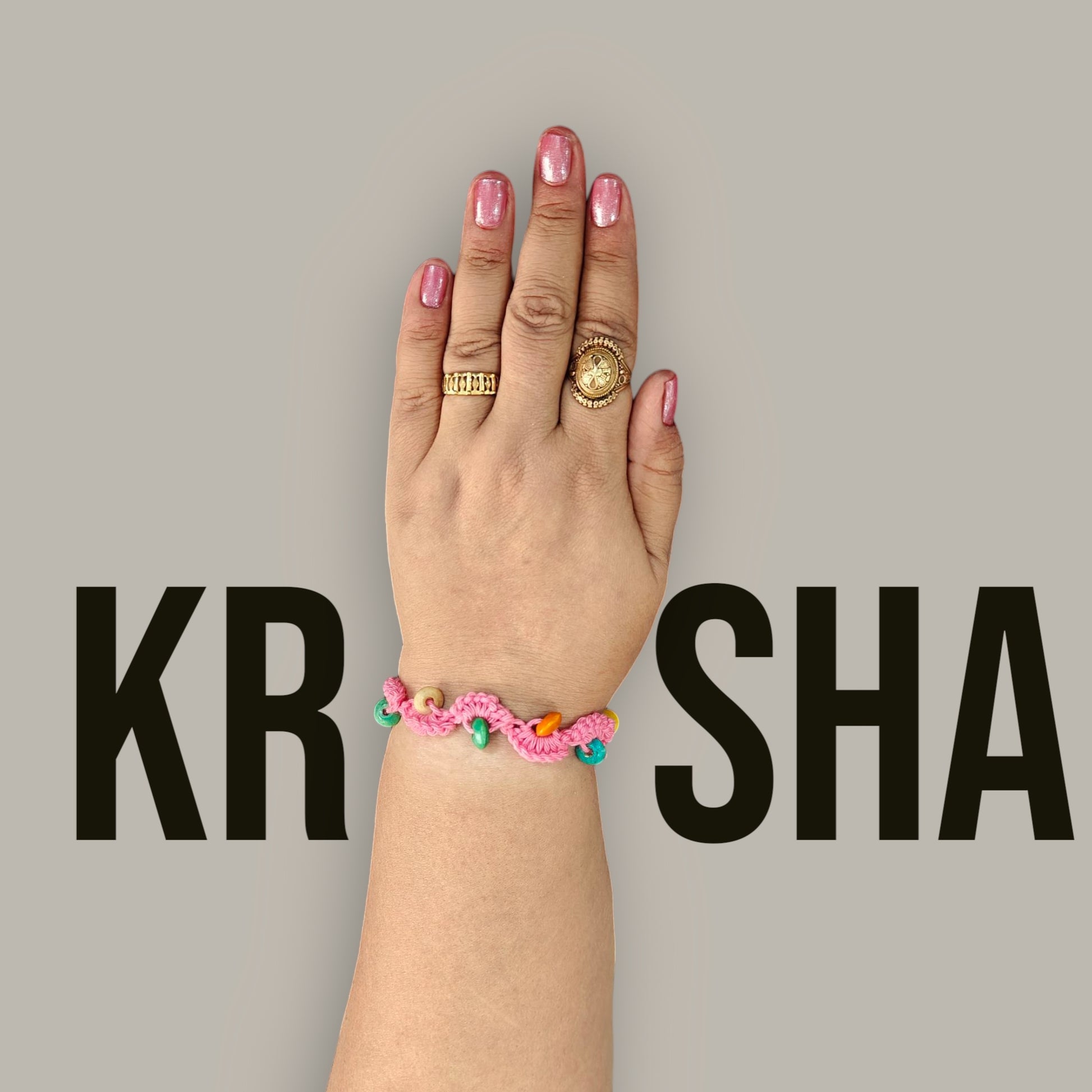 Rosy Glow Bhabhi Rakhi | Pink Lumba Rakhi for Bhabhi