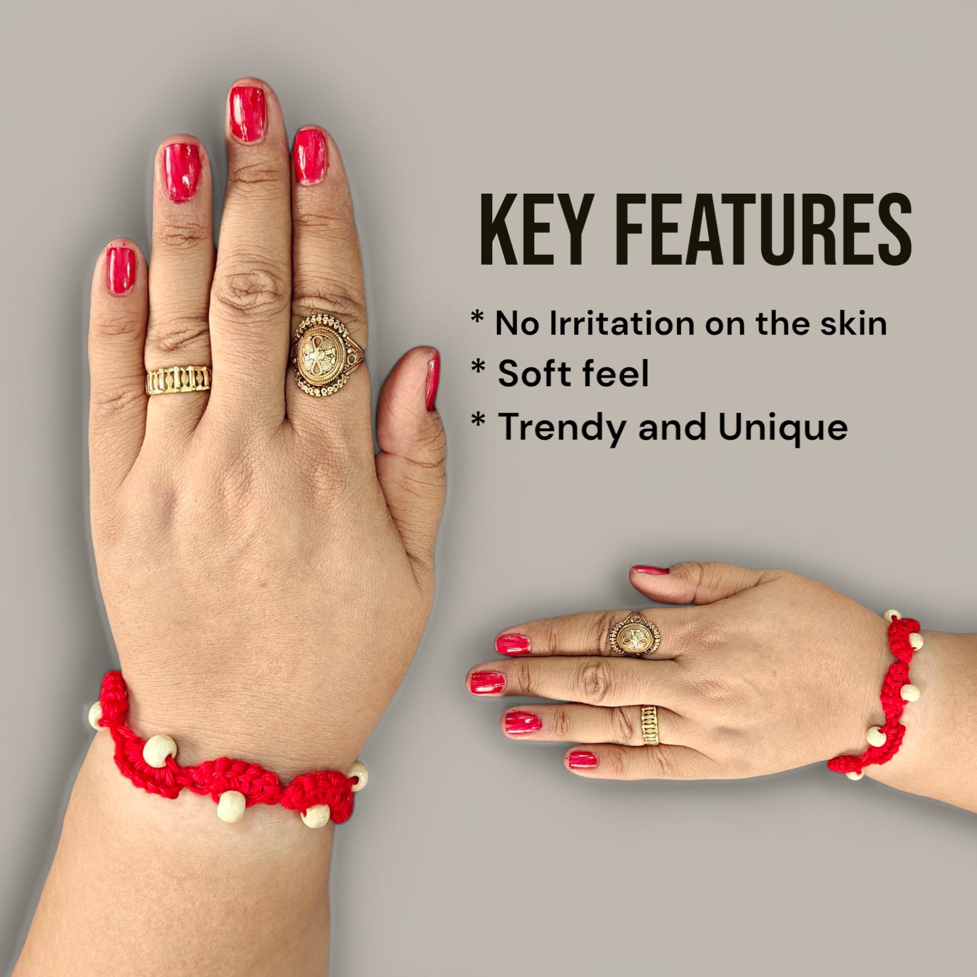 Scarlet Touch Bhabhi Rakhi | Red Lumba Rakhi for Bhabhi
